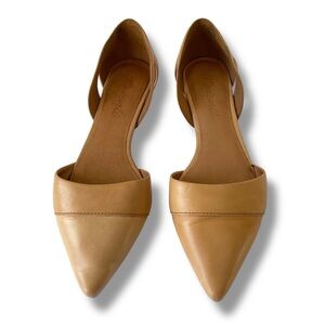 Madewell Leather D’Orsay Pointed Toe Tan Flats Size 6